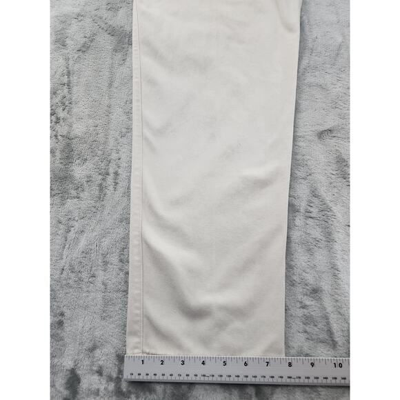 Vintage 90s Eddie Bauer High Rise Pleated Chino Pants Size 14 Khaki Tan Cotton - Picture 15 of 16